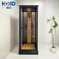 Cabine de douche vapeur HOKO de luxe moderne en alliage d'aluminium noir avec porte en verre pour cabines de douche