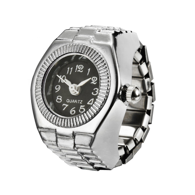 In Stock Silver Simple Finger Ring Watches China SL68 Quartz Movement Adjustment Ring Watch for Women