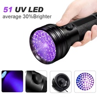Linterna UV de Alta Potencia de 5W, Luz Negra de Aluminio de 395nm, 51 LED, Potente Linterna UV para Detector de Escorpiones