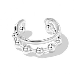 Pendientes de Aro con Cuentas de Doble Capa, Chapados en Rodio, de Plata de Ley 925, Modelo Dylam Dainty Charm, para Mujer - Product Image 1