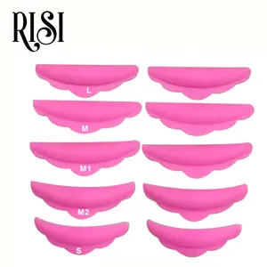 RISI Ultra Soft Color Reusable Silicone Eye Pads 5 Different Size Silicon Eye Pads Reusable Easy To Choose Eyelash Perm Patch