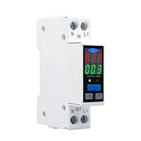 TOMZN Relais de protection réglable à double affichage sur rail DIN 18 mm 40A AC110V-230V Protection contre les surtensions, les sous-tensions et les surintensités