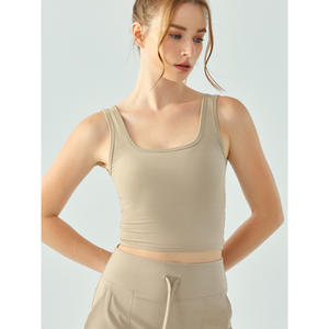 Gilet de yoga pour femme Teardrop Half-Fixed Cup Nude Cross-Back Soutien-gorge de sport Taille XL Moulant Minceur Fitness Top Print Pattern - Product Image 4