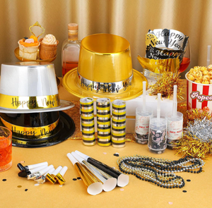 Chapeaux en papier scintillants pour le Nouvel An, diadèmes, collier de perles, bracelet, cornes, bruits de fête, accessoires <span class=keywords><strong>photo</strong></span> pour les jeux du Nouvel An, fournitures de fête - Product Image 2
