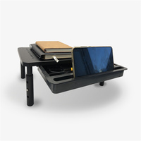 Support d'écran ergonomique réglable en 3 hauteurs avec tiroir coulissant en métal maillé pour ordinateur de bureau et organisateur de bureau