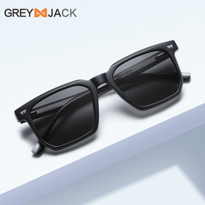 Lunettes de soleil polarisées Woolf TR90, monture carrée noire, UV400, légères, style sportif unisexe K067 - Product Image 5