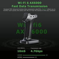 Premier scanner 3D sans fil au monde à laser bleu et NIR, original CR, RaptorX, précision de 0,02 mm, qualité métrologique, 34+7 lignes, industriel/impression 3D, USB