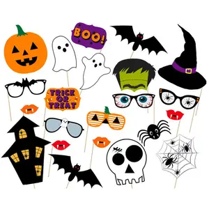 22 pièces/ensemble Halloween Accessoires Photo Citrouille Chauve-Souris Fantôme Fournitures De Fête