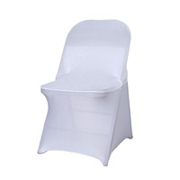 Housse de chaise pliante blanche en Spandex extensible pour fête de mariage banquet événements hôtel restaurant