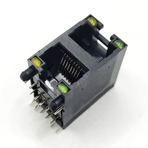 Màu đen 2x1 PCB kết nối điện tử RJ11 <span class=keywords><strong>RJ45</strong></span> nữ nối PCB Jack <span class=keywords><strong>RJ45</strong></span> Modular Ethernet <span class=keywords><strong>RJ45</strong></span> kết nối với LED - Product Image 3