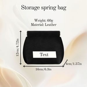 Pochette en cuir PU, sac de rangement avec anneau en acier à ressort, organisateur de câbles d'écouteurs, rangement pour petits objets, promotion avec logo personnalisé - Product Image 2