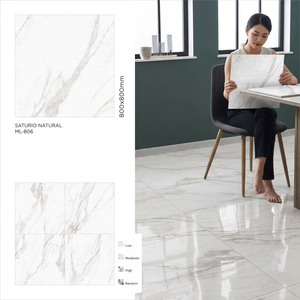 Roman White Glossy Vitrified Porcelain Floor Tiles Luxury Marble Surface for Modern Interior Projects - Product Image 2