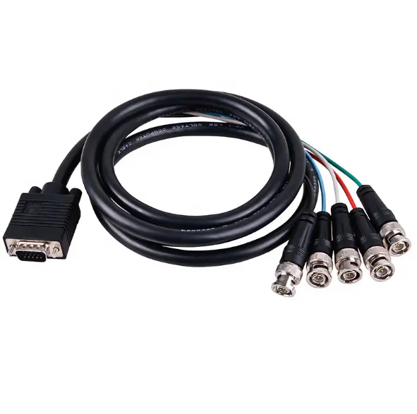 Factory Customized male to male 5 BNC to VGA converter cable BNC cable