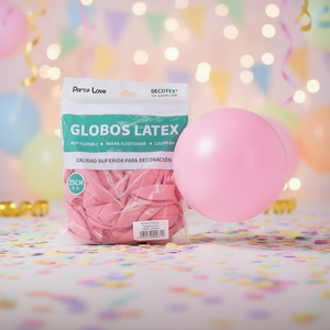 Globos de Látex Party Love de 25 cm, Color Rosa Claro, Redondos, para Decoración de Fiestas - Product Image 2