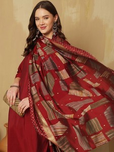 Kurta de seda pura regular para mujer con pantalones y con Dupatta para mujer producto a granel hecho a mano - Product Image 3