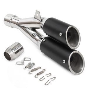 Tubo de Escape Universal para Motocicleta de Acero Inoxidable de Alta Calidad de 51 mm, Silenciador DB Killer Modificado con Doble Orificio de Escape - Product Image 1