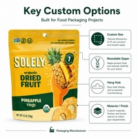 Sachet Doypack Personnalisé à Fermeture Zip Refermable, Écologique, Anti-humidité, Qualité Alimentaire, pour Emballage de Snacks de Fruits Séchés