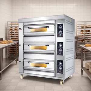 Bakery Equipment Microcomputer Gas Baking Bread 3 Deck 6 Trays Oven Commercial Bread Oven with Stone or Steam OEM/ODM - Product Image 1
