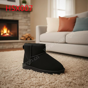 ZYF, <span class=keywords><strong>Stivali</strong></span> da Neve <span class=keywords><strong>Neri</strong></span> Resistenti al Freddo, Modello Basso, in Pelle Scamosciata Naturale Ripstop, <span class=keywords><strong>Stivali</strong></span> Invernali da Donna per il Mercato Coreano HSX007 - Product Image 1