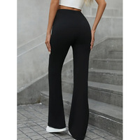 Pantalon long évasé décontracté taille haute coupe ajustée couleur unie pour femme, nouvelle collection printemps/été, en stock, style sportif transfrontalier