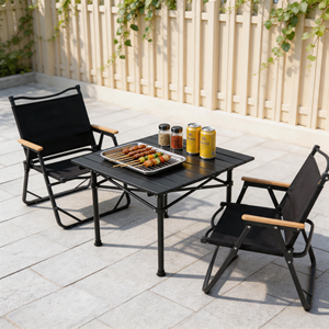 Navyice Compact Aluminum Camping <b>Table</b> Matte Paint Ultra Light Folding Slat Top Picnic <b>Table</b> Wholesale - Product Image 1