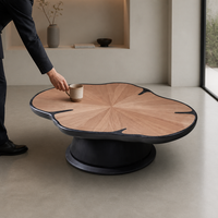 Ensemble de tables basses en bois minimalistes en forme de pétale pour chambre à coucher et salon