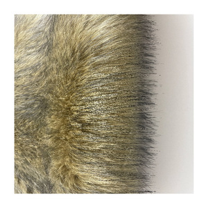 Marrone 80mm catione lungo pelo pelliccia sintetica tinto in morbido tessuto di pelliccia per abbigliamento - Product Image 1