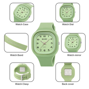 Montre chronographe carrée pour homme, bracelet en silicone de luxe, montre à quartz étanche 30M, montres en gros - Product Image 3