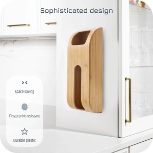 Organizzatore per Sacchetti in Plastica <span class=keywords><strong>da</strong></span> Parete in Bambù Naturale, Porta Sacchetti per Dispensa e Cucina - Product Image 4