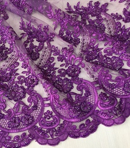 सबसे अच्छा बेच उच्च गुणवत्ता हरी कढ़ाई tulle भारी मनके फीता कपड़े/थोक के लिए कपड़े पार्टी पोशाक - Product Image 5