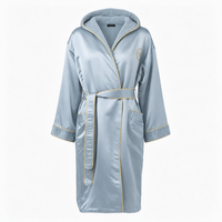 Peignoir de couple à capuche, double face, bleu ciel, épais et confortable, pour les vacances et le quotidien, avec ceinture, vêtement de détente, fournisseur pour toutes les saisons