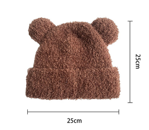 <span class=keywords><strong>Bonnet</strong></span> personnalisé en polaire douce et moelleuse avec oreilles d'ours mignonnes, chaud et confortable pour adulte, idéal pour l'automne, l'hiver, les voyages en extérieur et le quotidien – Chapeaux d'hiver - Product Image 2