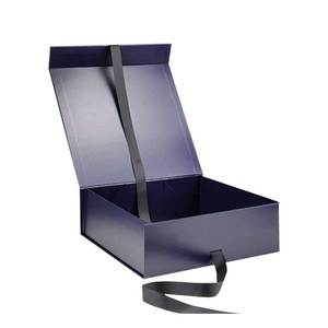 Luxury Folding Giftbox Classic Navy Blue Large Magnetic Presentation <b>Box</b> for Packing - Product Image 1