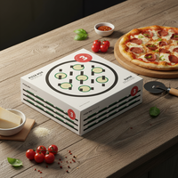Scatola per Pizza in Cartone Ondulato Kraft di Grado Alimentare, Personalizzabile, Stampa a Quattro Colori, Imballaggio OEM per Catene di Ristoranti e Attività di Fast Food
