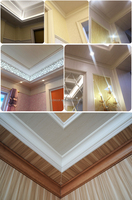 Moulures de corniche en PVC pour faux plafond, designs ignifuges et imperméables, décoration murale, coin intérieur, moulures de couronne