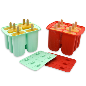 BHD BPA Free Spülmaschinen fest Hausgemachte <span class=keywords><strong>Ice</strong></span> <span class=keywords><strong>Pop</strong></span> Maker Set mit 6 Stück wieder verwendbaren Easy Release Silikon Eis Eis am Stiel Formen - Product Image 1