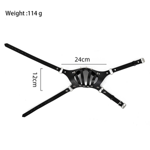 Knight Black Rivet Máscara de cuero Boquilla Headgear Role Play Props Juguetes sexuales para adultos - Product Image 6