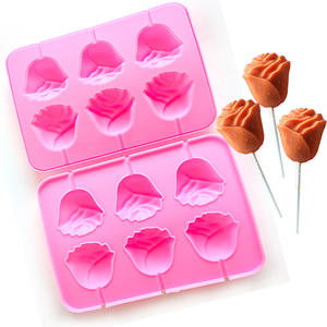 Rose <strong>Cheese</strong> Stick Eco-Friendly Disposable Silicone Mold for Cake Decorating Valentine's Day Lollipops and Chocolates Baking Tool - Product Image 6