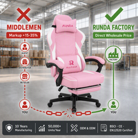 Chaise de bureau ergonomique pour le gaming, inclinable, avec support lombaire, dossier haut, pivotante, hauteur réglable, repose-pieds, design européen