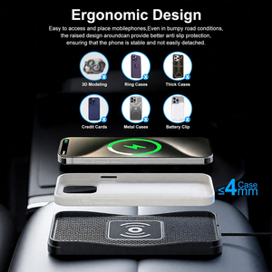 15W sạc không dây, quy nạp xe sạc trạm, không trượt không dây xe sạc <span class=keywords><strong>pad</strong></span> cho xe sạc Mat cho iPhone 16 - Product Image 4