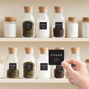 Etiquetas para tarros de especias, pegatinas minimalistas preimpresas, hogar, restaurante, cocina, cafetería, etiquetas impermeables, pegatinas simples brillantes - Product Image 4