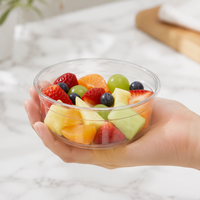 Transparante PET plastic dessertbakjes, wegwerpbaar, voor yoghurt, pudding, fruit, ijs, deksels optioneel.