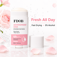 Déodorant en stick OEM sous marque privée 50ml, contrôle longue durée des odeurs, séchage rapide avec extrait de rose et acide hyaluronique, vente en gros