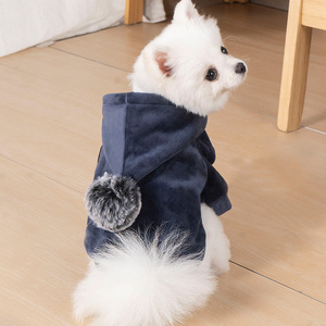 Vêtements pour chiens en coton écologique imprimé automne-hiver, Teddy, Bichon, Pomeranian, Bouledogue français, taille L, sweat-shirt, vente en gros - Product Image 5