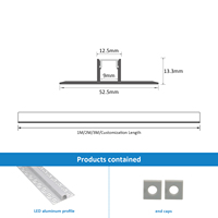 Profilé en aluminium linéaire pour bande LED, diffuseur noir 031, pour plâtre et cloisons sèches, usage résidentiel, garantie 5 ans