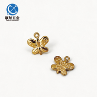 Lianxu – Breloque papillon personnalisée OEM/ODM avec logo de marque, en alliage de zinc plaqué, accessoires métalliques DIY, étiquette