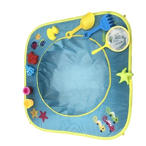 Dễ thương phim hoạt hình vũng nước hồ bơi trẻ mới biết đi bãi biển màu xanh chăn và hồ bơi trẻ em xách tay hồ bơi bãi biển với túi lưu trữ in - Product Image 2