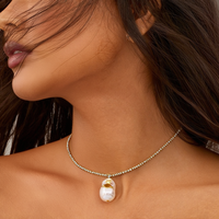 Collier ras du cou en alliage de zinc avec chaîne serpent - Plaqué or, motif goutte d'eau, tendance, pour soirée