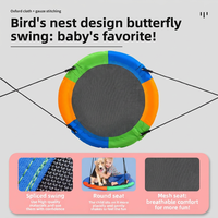 Balançoire pour bébé économique en tissu, balançoire ronde en filet pour intérieur/extérieur, kit de sangles de suspension pour enfants, ceinture en U, ensemble de balançoire pour enfants