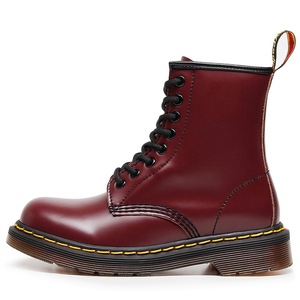 Yellow Genuine Leather Boots Ankle Height Round <b>Toe</b> Lace-Up Flat <b>Heel</b> Rubber Outsole All Seasons Wholesale Waterproof - Product Image 2